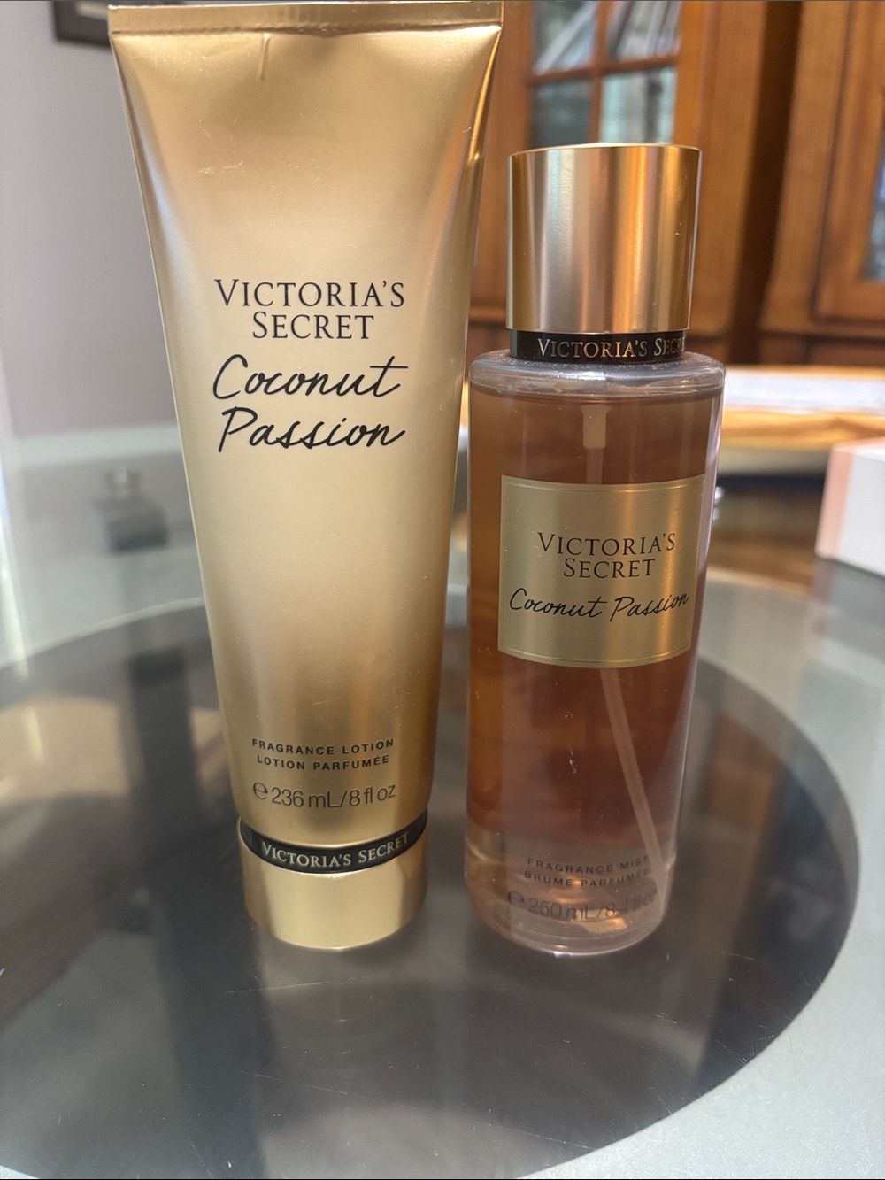Victoria's Secret Coconut Passion Lotion & Mist in Gold